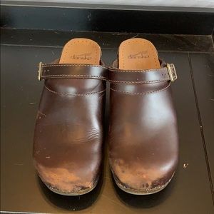 Chocolate Nubuck Dansko open back clog
